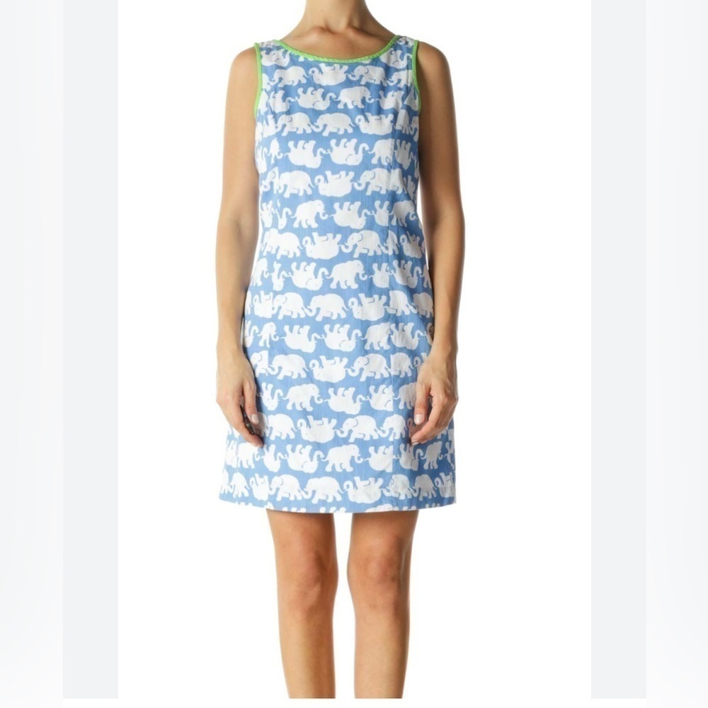 Lilly Pulitzer Tusk In Sun Cathy Shift Dress Multicolor Elephant Print SZ 6